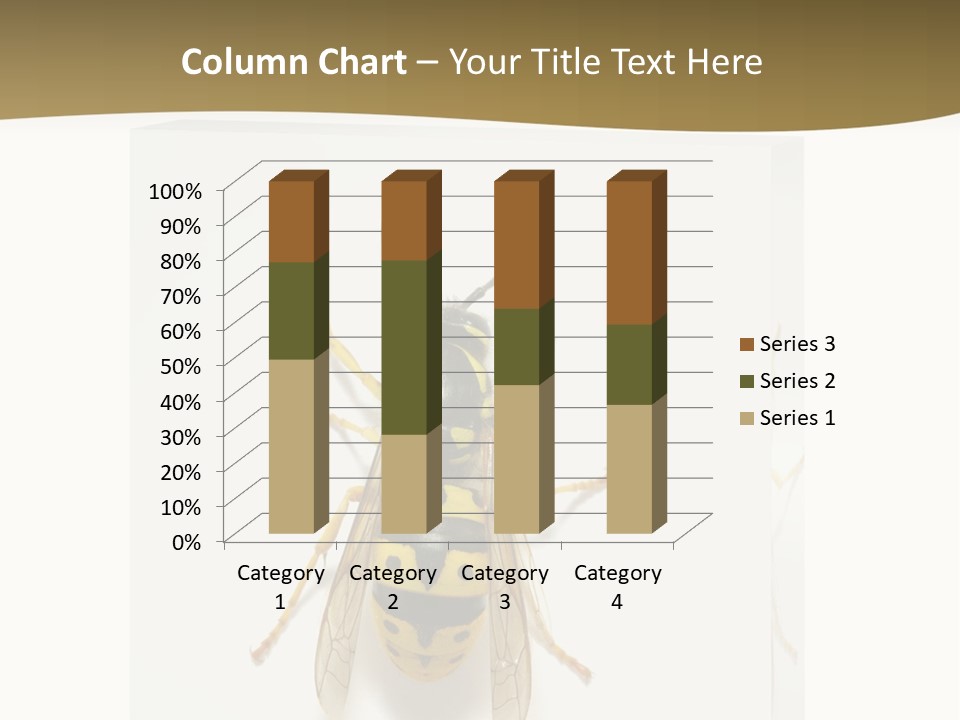 A Yellow And Black Insect On A White Background PowerPoint Template