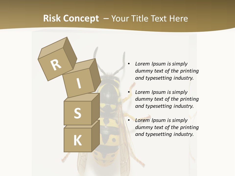 A Yellow And Black Insect On A White Background PowerPoint Template