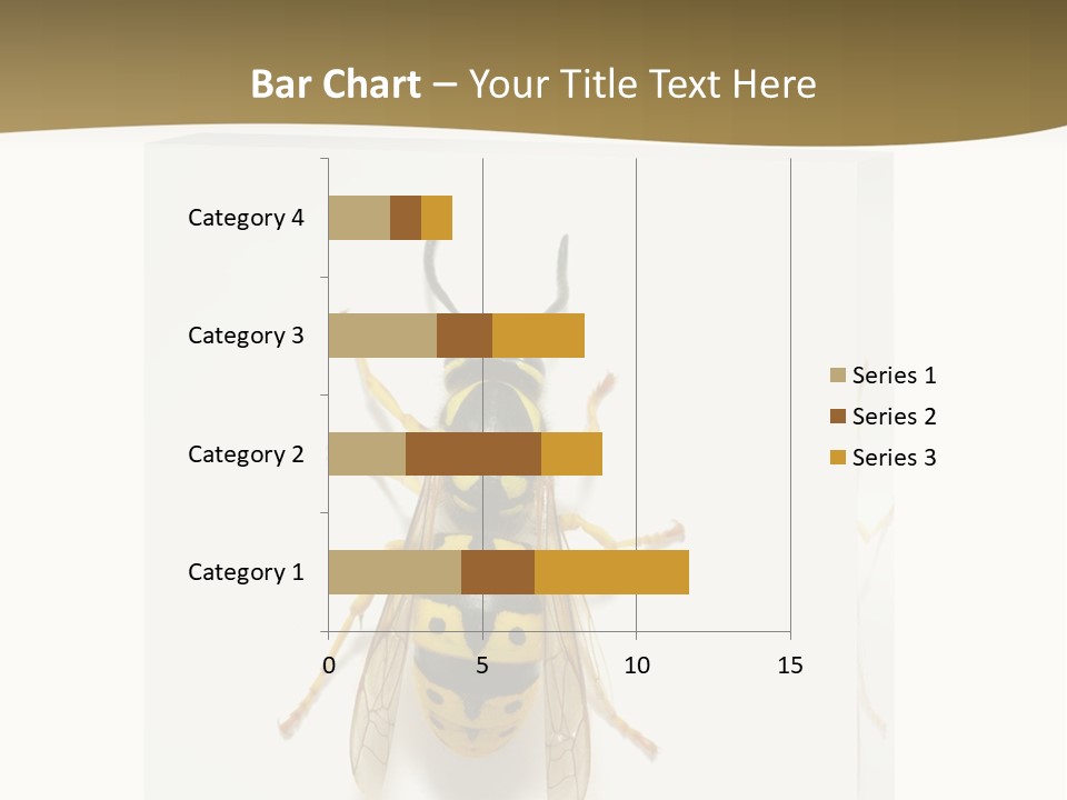 A Yellow And Black Insect On A White Background PowerPoint Template