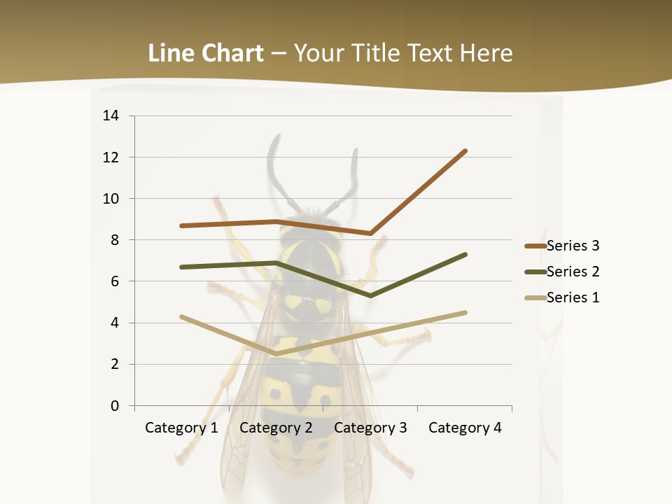 A Yellow And Black Insect On A White Background PowerPoint Template