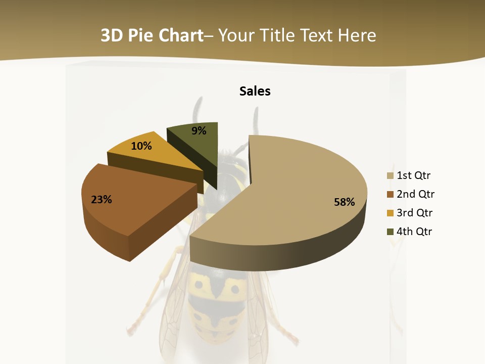 A Yellow And Black Insect On A White Background PowerPoint Template