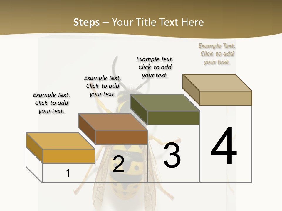 A Yellow And Black Insect On A White Background PowerPoint Template