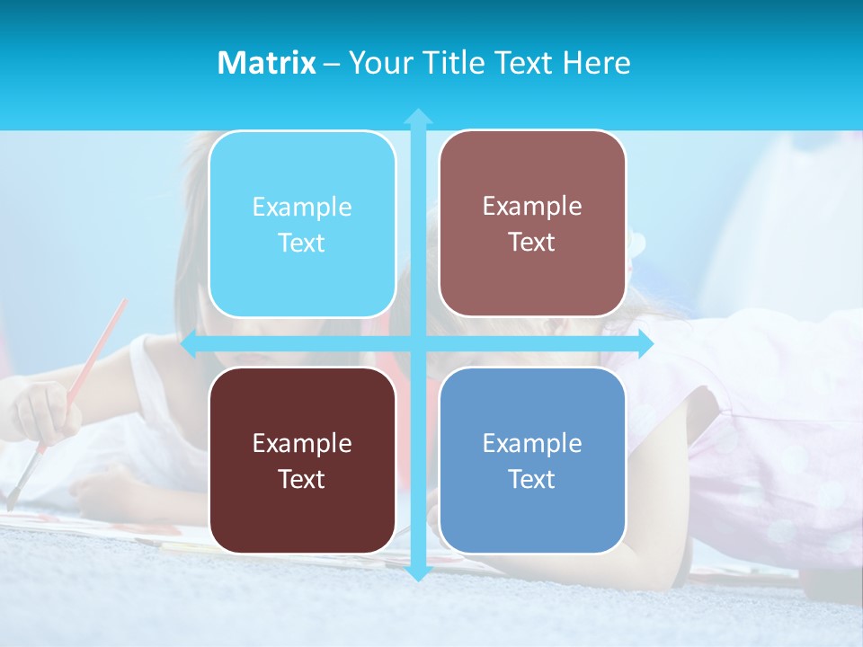 Two Little Girls Laying On The Floor Writing On Paper PowerPoint Template