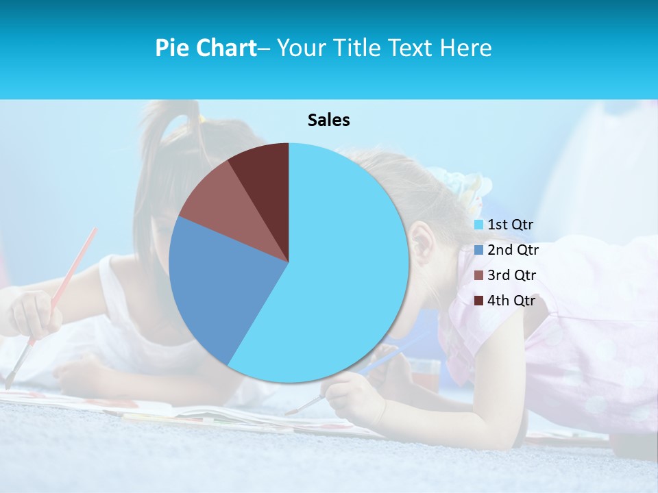 Two Little Girls Laying On The Floor Writing On Paper PowerPoint Template