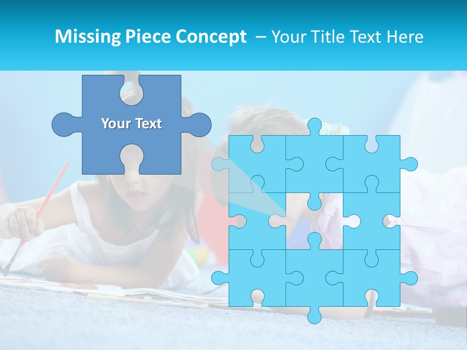 Two Little Girls Laying On The Floor Writing On Paper PowerPoint Template