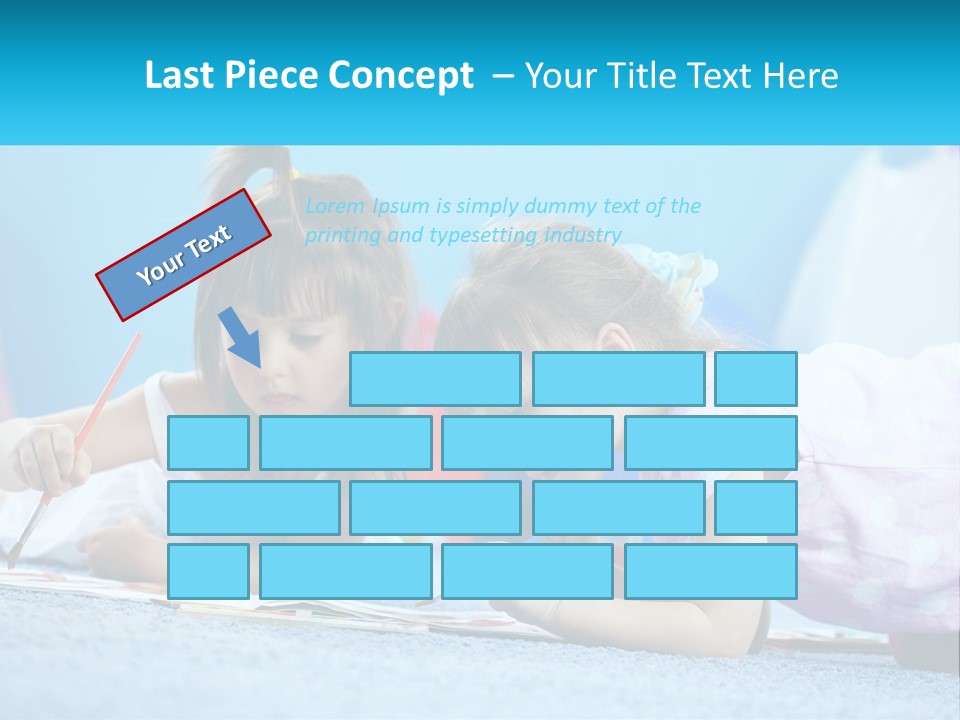 Two Little Girls Laying On The Floor Writing On Paper PowerPoint Template