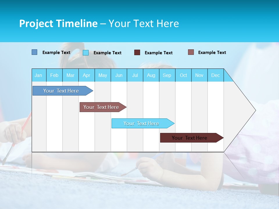 Two Little Girls Laying On The Floor Writing On Paper PowerPoint Template