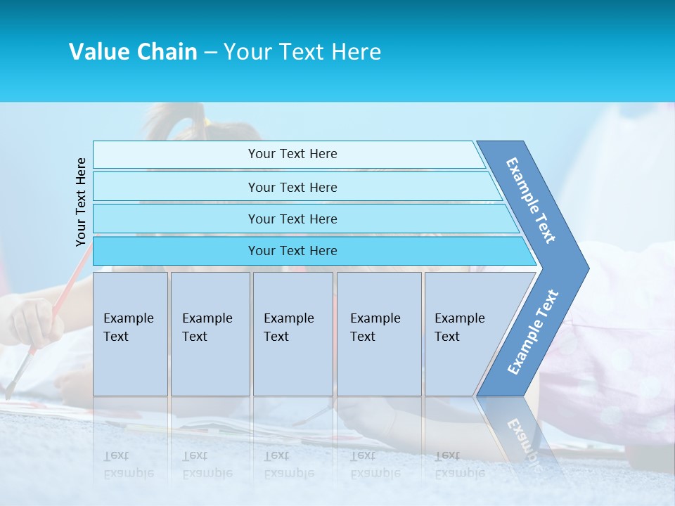 Two Little Girls Laying On The Floor Writing On Paper PowerPoint Template