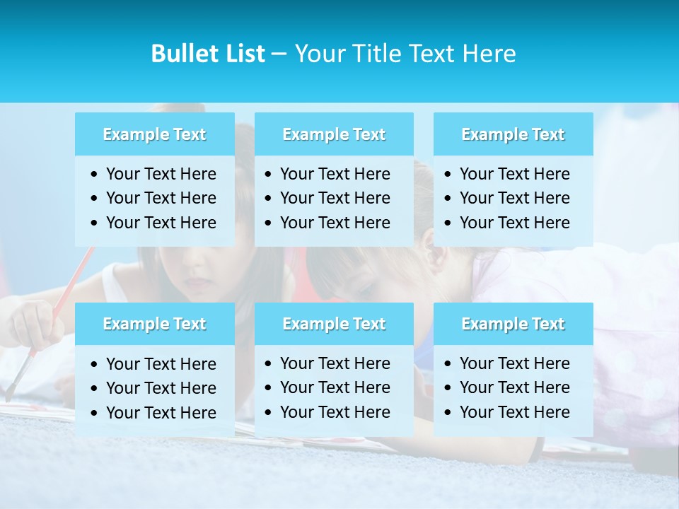 Two Little Girls Laying On The Floor Writing On Paper PowerPoint Template