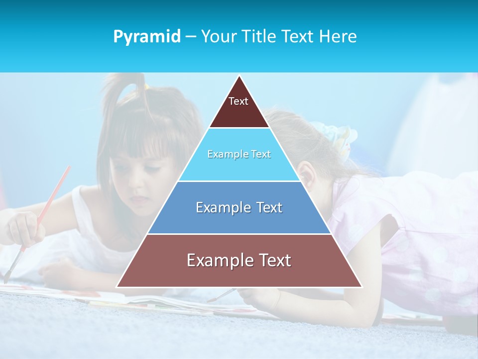 Two Little Girls Laying On The Floor Writing On Paper PowerPoint Template