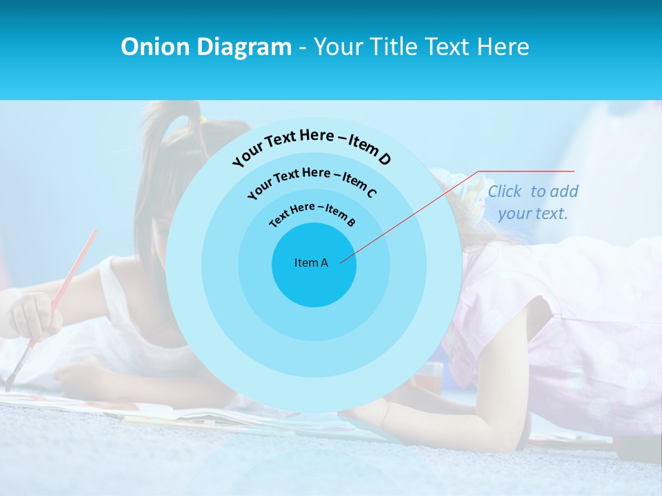 Two Little Girls Laying On The Floor Writing On Paper PowerPoint Template