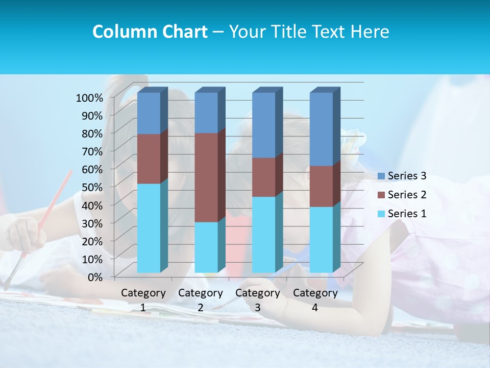 Two Little Girls Laying On The Floor Writing On Paper PowerPoint Template