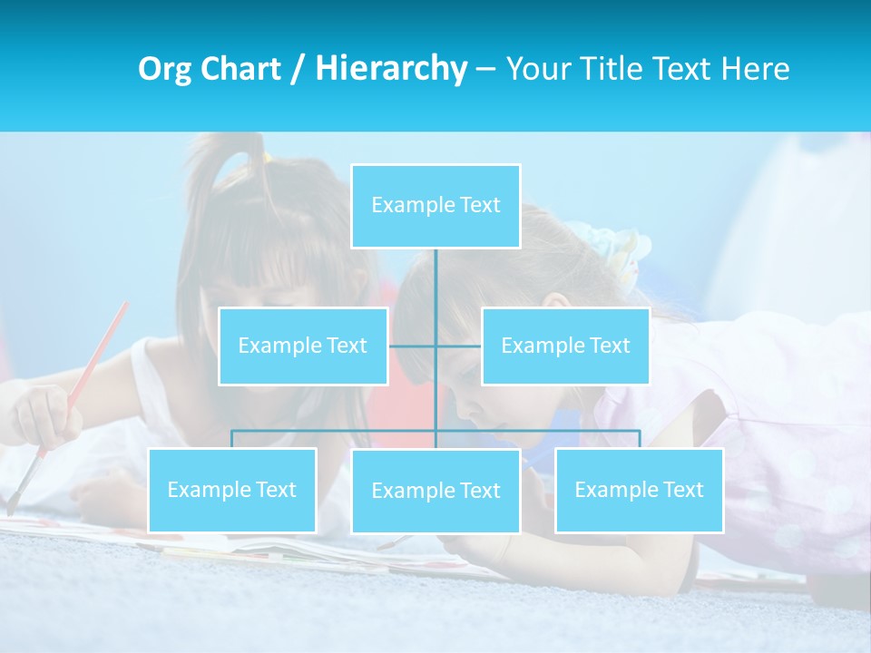 Two Little Girls Laying On The Floor Writing On Paper PowerPoint Template