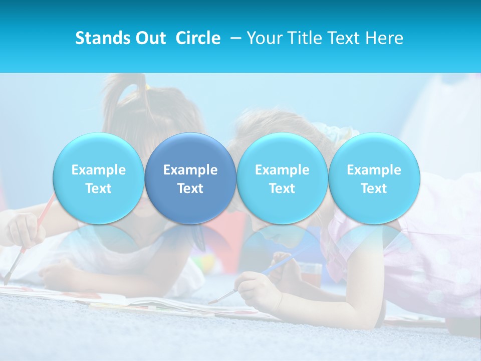 Two Little Girls Laying On The Floor Writing On Paper PowerPoint Template