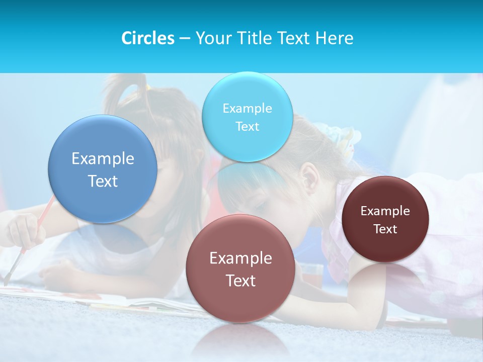 Two Little Girls Laying On The Floor Writing On Paper PowerPoint Template