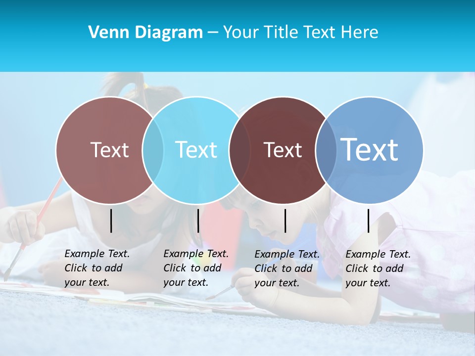 Two Little Girls Laying On The Floor Writing On Paper PowerPoint Template