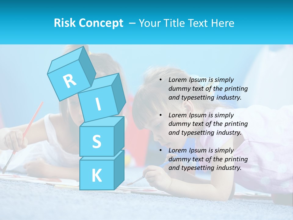 Two Little Girls Laying On The Floor Writing On Paper PowerPoint Template