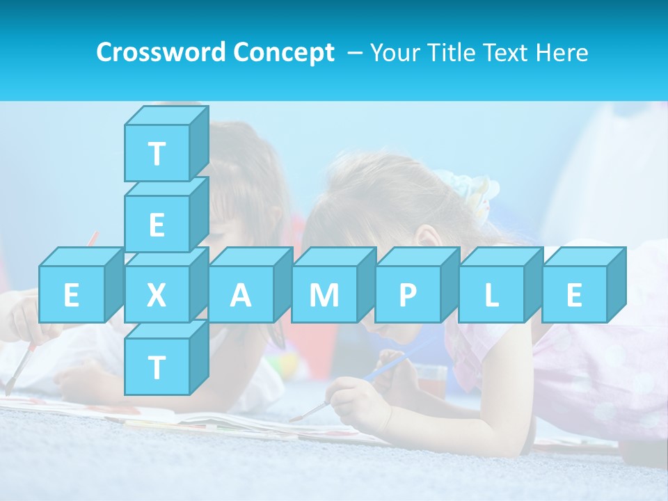 Two Little Girls Laying On The Floor Writing On Paper PowerPoint Template