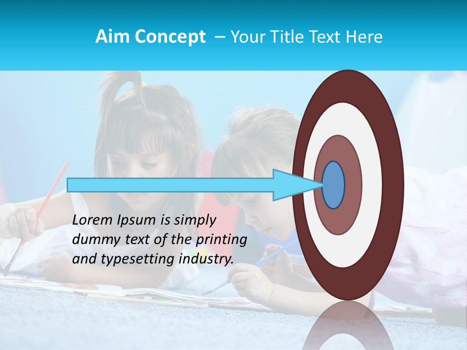 Two Little Girls Laying On The Floor Writing On Paper PowerPoint Template