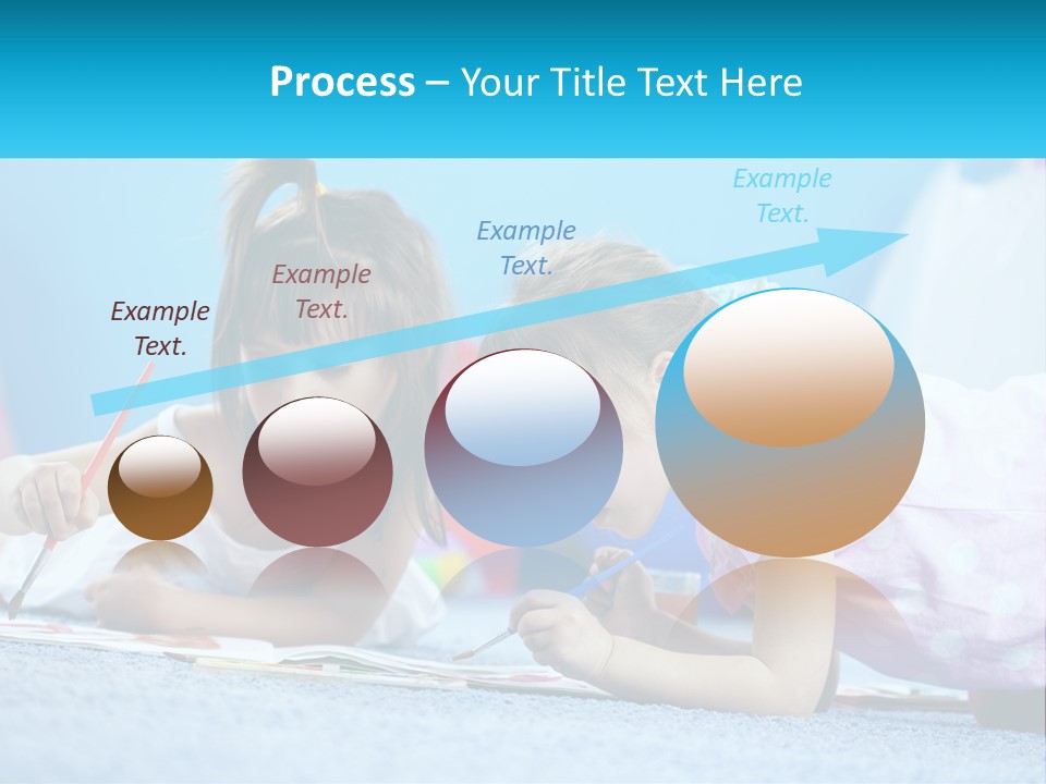 Two Little Girls Laying On The Floor Writing On Paper PowerPoint Template