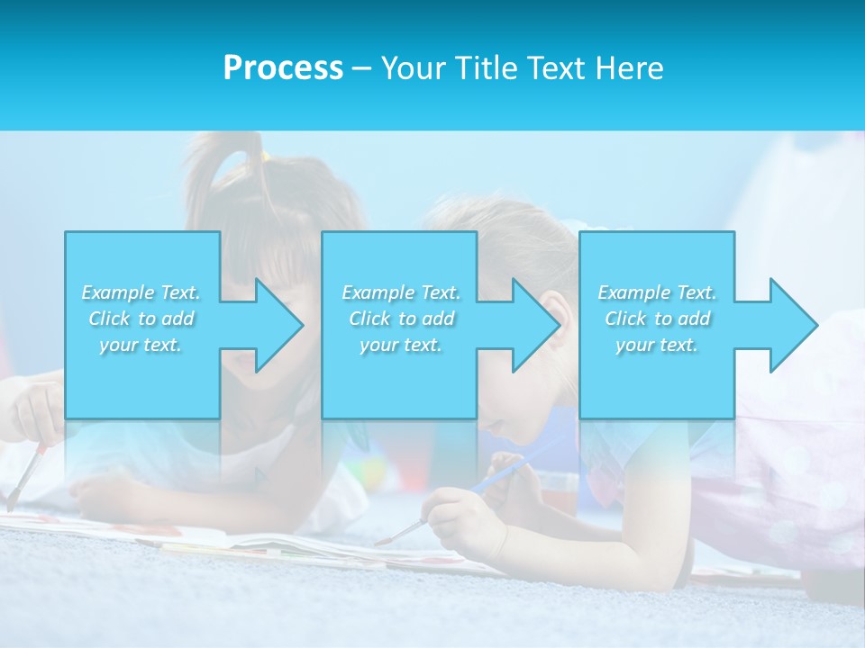 Two Little Girls Laying On The Floor Writing On Paper PowerPoint Template