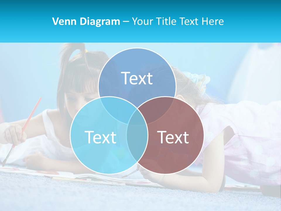 Two Little Girls Laying On The Floor Writing On Paper PowerPoint Template