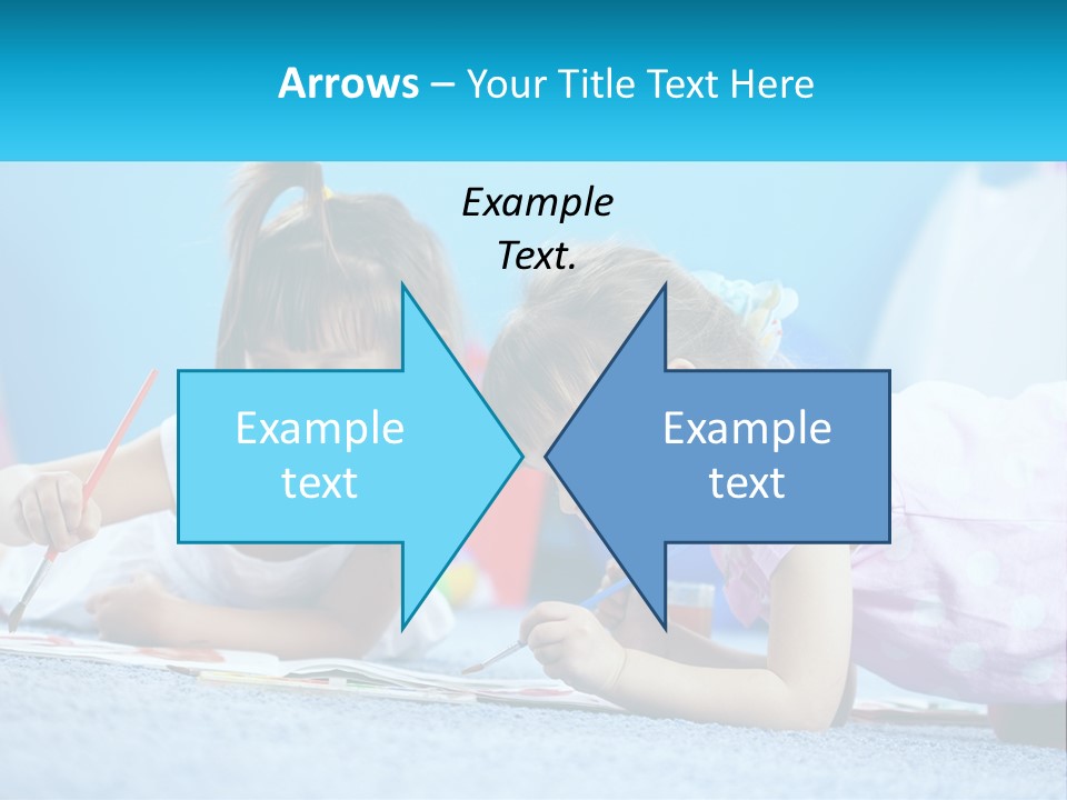 Two Little Girls Laying On The Floor Writing On Paper PowerPoint Template