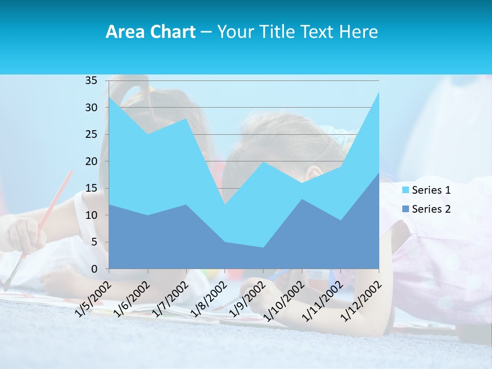 Two Little Girls Laying On The Floor Writing On Paper PowerPoint Template