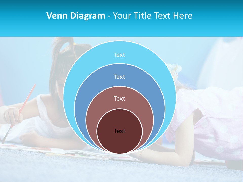 Two Little Girls Laying On The Floor Writing On Paper PowerPoint Template