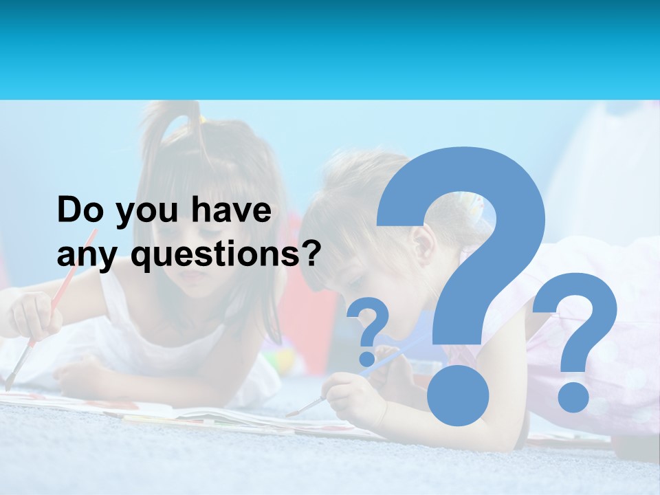 Two Little Girls Laying On The Floor Writing On Paper PowerPoint Template