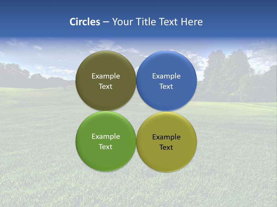 A Green Field With Trees And Blue Sky In The Background PowerPoint Template