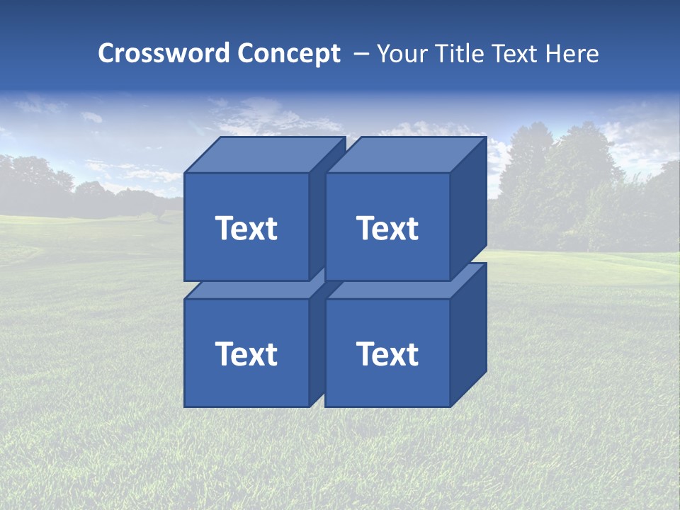 A Green Field With Trees And Blue Sky In The Background PowerPoint Template