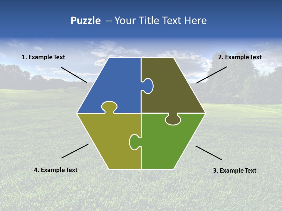 A Green Field With Trees And Blue Sky In The Background PowerPoint Template