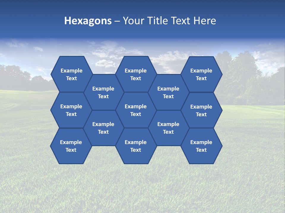 A Green Field With Trees And Blue Sky In The Background PowerPoint Template