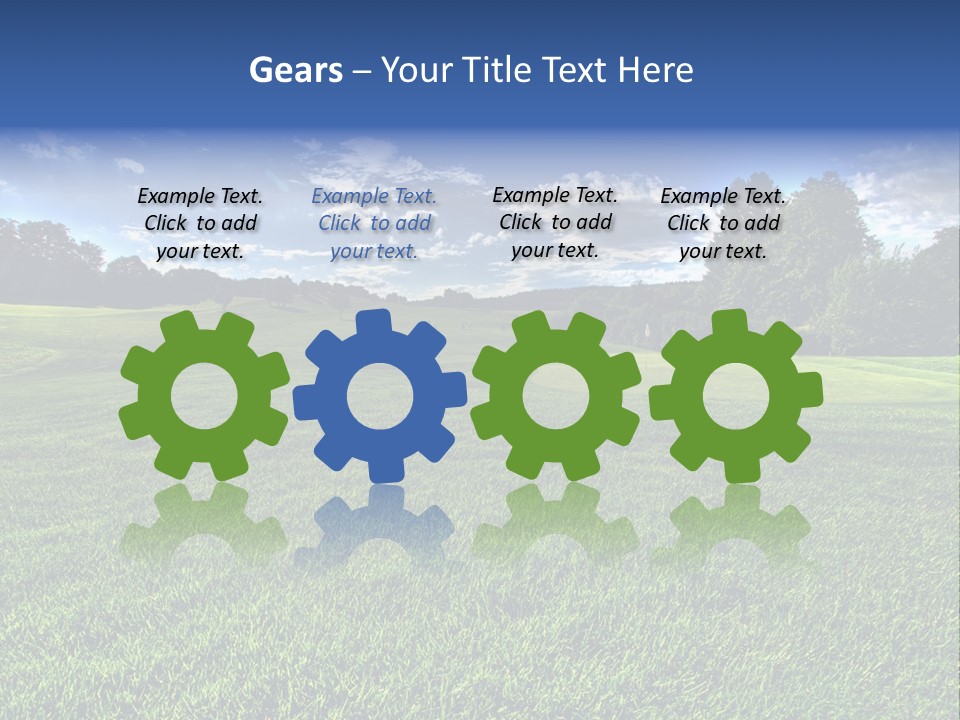 A Green Field With Trees And Blue Sky In The Background PowerPoint Template