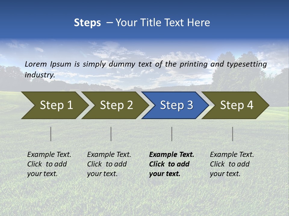 A Green Field With Trees And Blue Sky In The Background PowerPoint Template