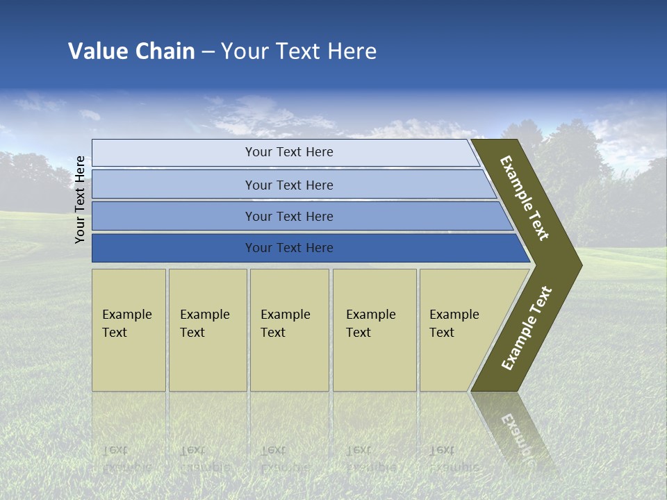 A Green Field With Trees And Blue Sky In The Background PowerPoint Template