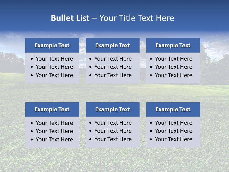 A Green Field With Trees And Blue Sky In The Background PowerPoint Template