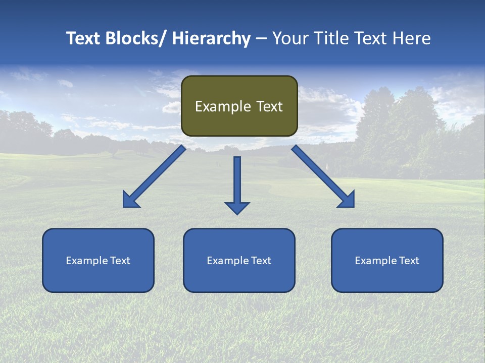 A Green Field With Trees And Blue Sky In The Background PowerPoint Template