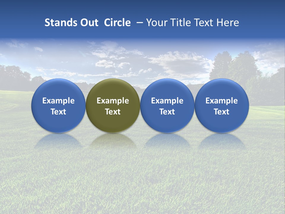 A Green Field With Trees And Blue Sky In The Background PowerPoint Template