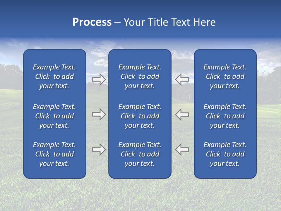 A Green Field With Trees And Blue Sky In The Background PowerPoint Template