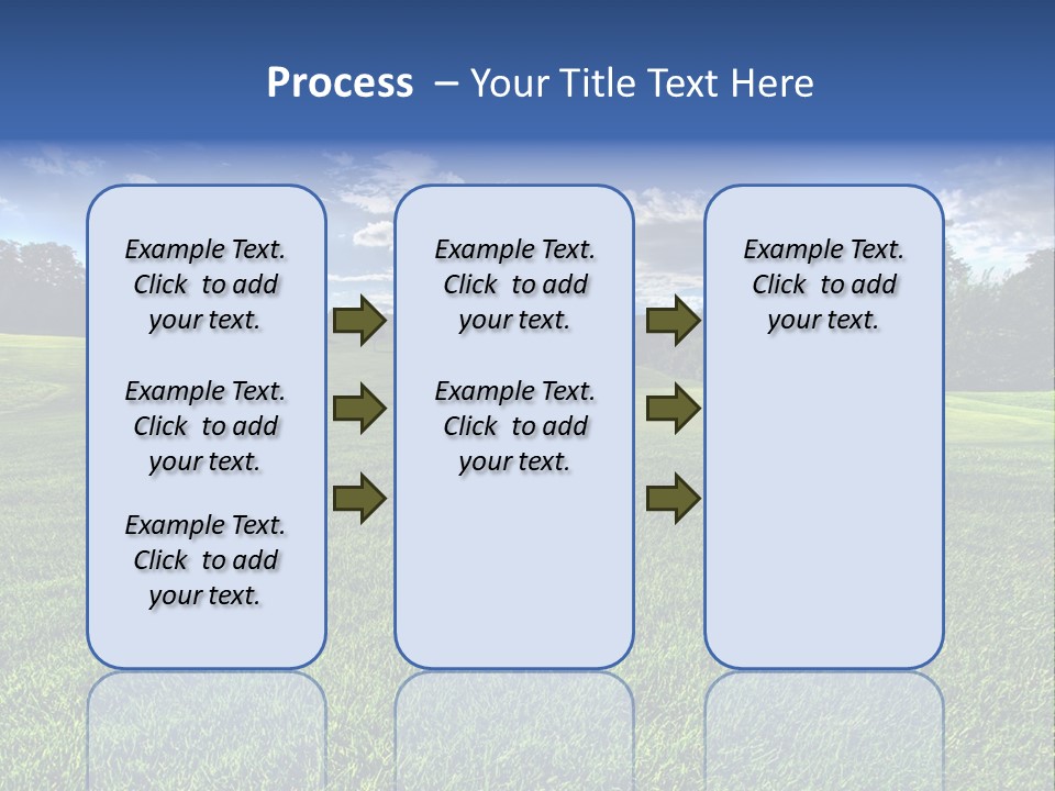 A Green Field With Trees And Blue Sky In The Background PowerPoint Template