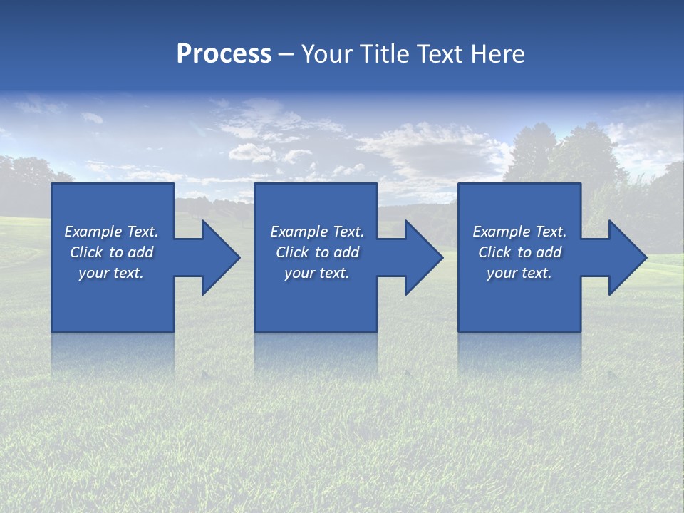 A Green Field With Trees And Blue Sky In The Background PowerPoint Template