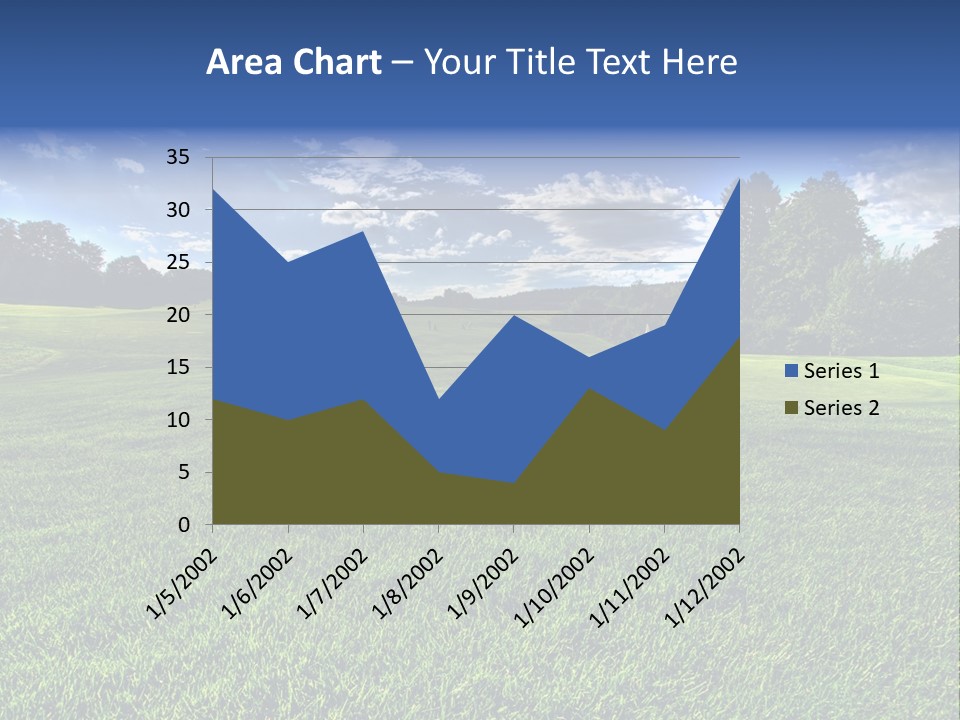 A Green Field With Trees And Blue Sky In The Background PowerPoint Template