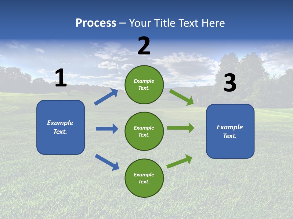 A Green Field With Trees And Blue Sky In The Background PowerPoint Template