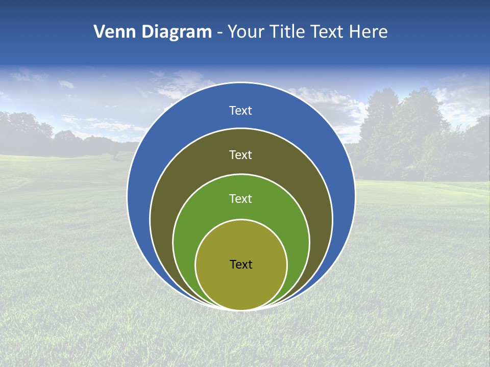 A Green Field With Trees And Blue Sky In The Background PowerPoint Template