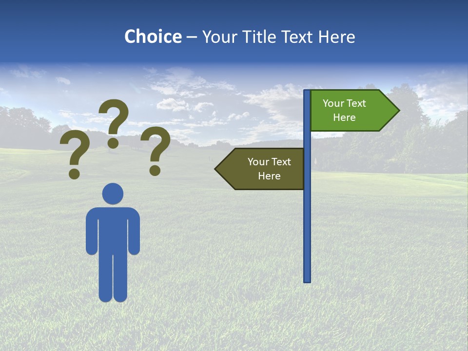 A Green Field With Trees And Blue Sky In The Background PowerPoint Template