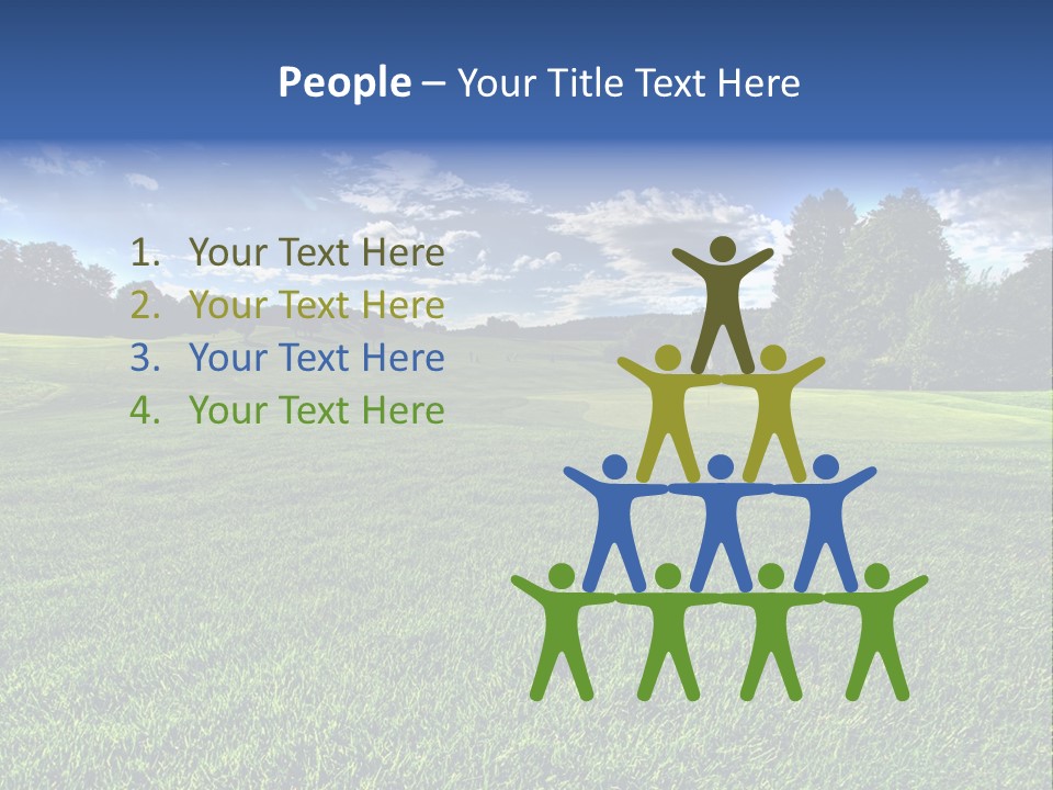 A Green Field With Trees And Blue Sky In The Background PowerPoint Template