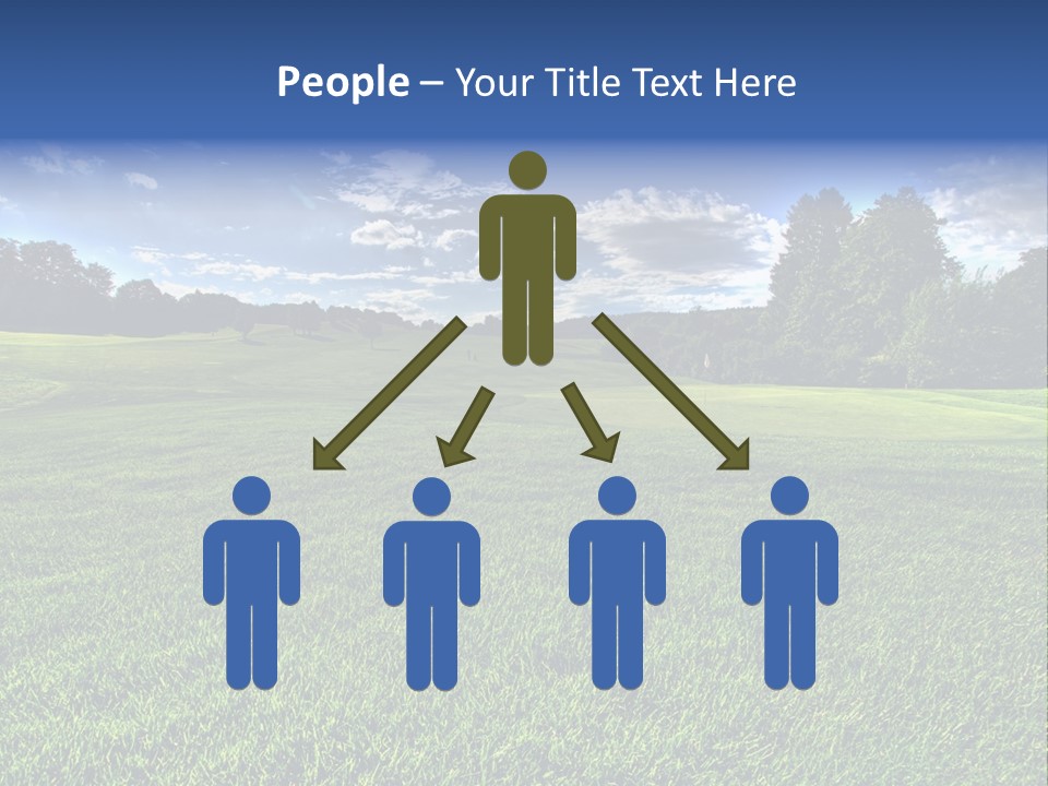 A Green Field With Trees And Blue Sky In The Background PowerPoint Template