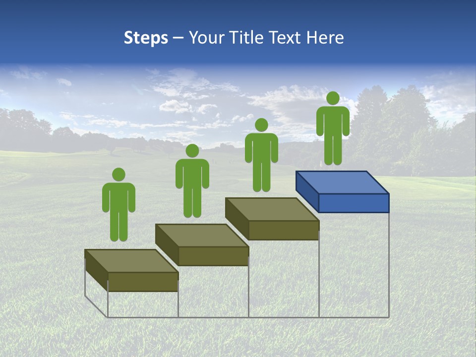 A Green Field With Trees And Blue Sky In The Background PowerPoint Template